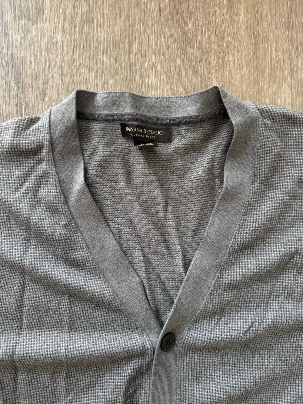 Banana Republic Men's Gray Button-Up V-Neck Cardigan